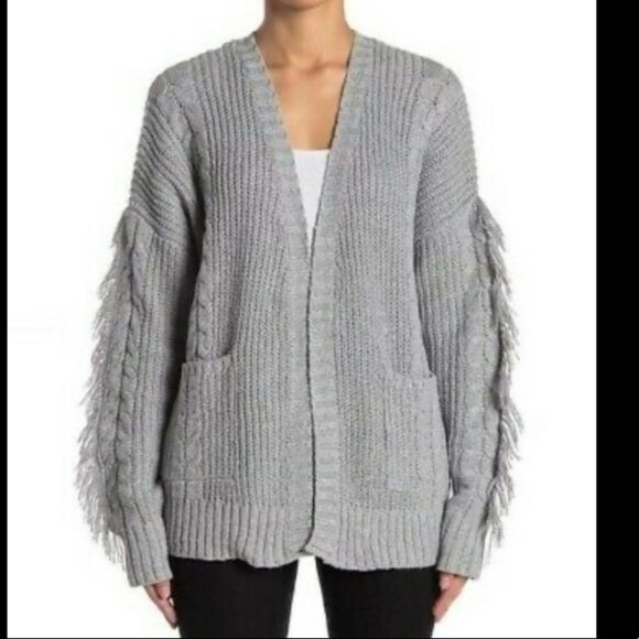 John + Jenn Sweaters - NWT John & Jenn Fringe Sleeves Cozy Cardigan